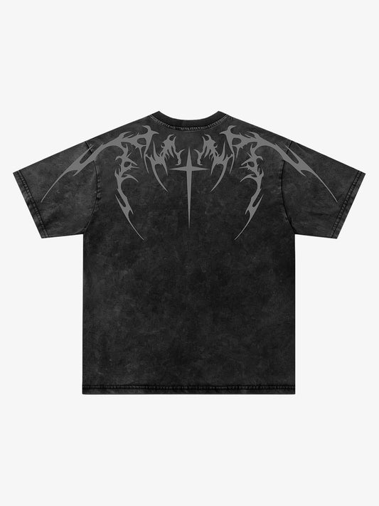 Cross Thorn Graphic Distressed Tee