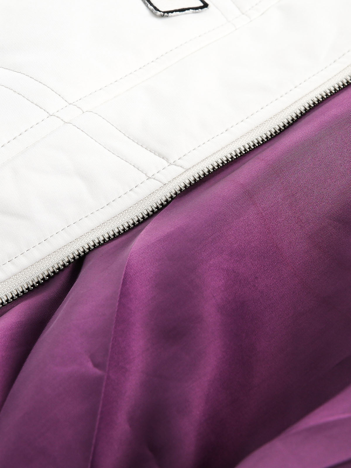 Embroidery Double-ended Zipper Bomber Jacket 