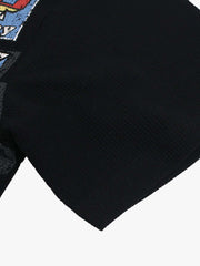 Waffle Knit Racing Checkered Flag Graphic T-Shirt 