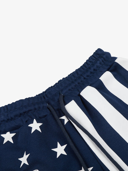 Streetwear Flag Graphic Mini Shorts