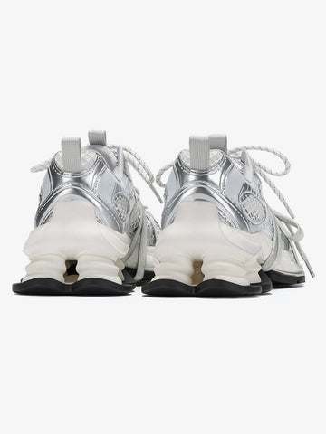 Metallic Mesh Chunky Spring-Loaded Sneakers