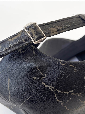 Distressed Studded Dog-Ear Faux Leather Cap