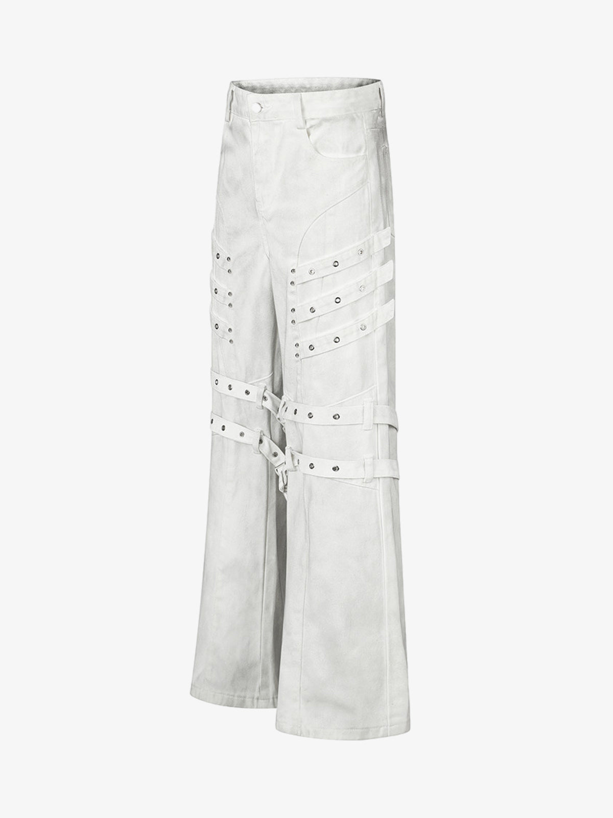 Inkjet Graphic Cutout Ring-Strap Jeans