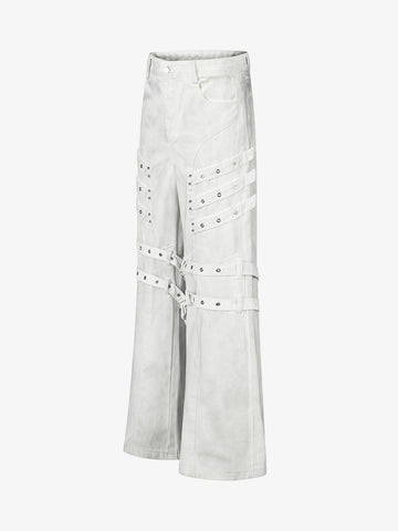 Inkjet Graphic Cutout Ring-Strap Jeans