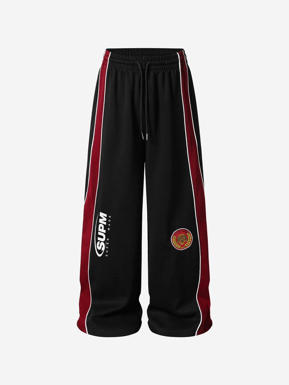 Color Block Embroidered Adjustable-Hem Sweatpants