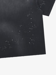 Schwarzes T-Shirt mit Used-Look-Grafik