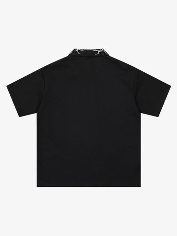 Thorn-Wreath Graphic Polo Shirt 