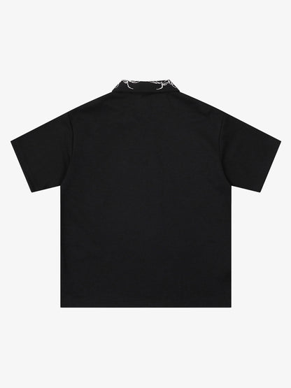 Thorn-Wreath Graphic Polo Shirt 