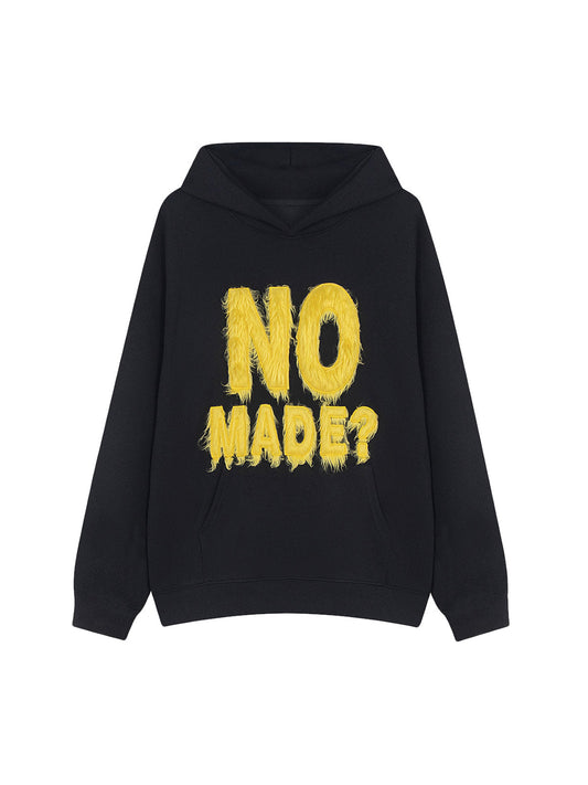 Thesupermade Fur Patchwork Embroidered Stitching Hoodie 