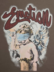 Retro Blindfold Angel Rhinestone Letter Graphic T-Shirt 