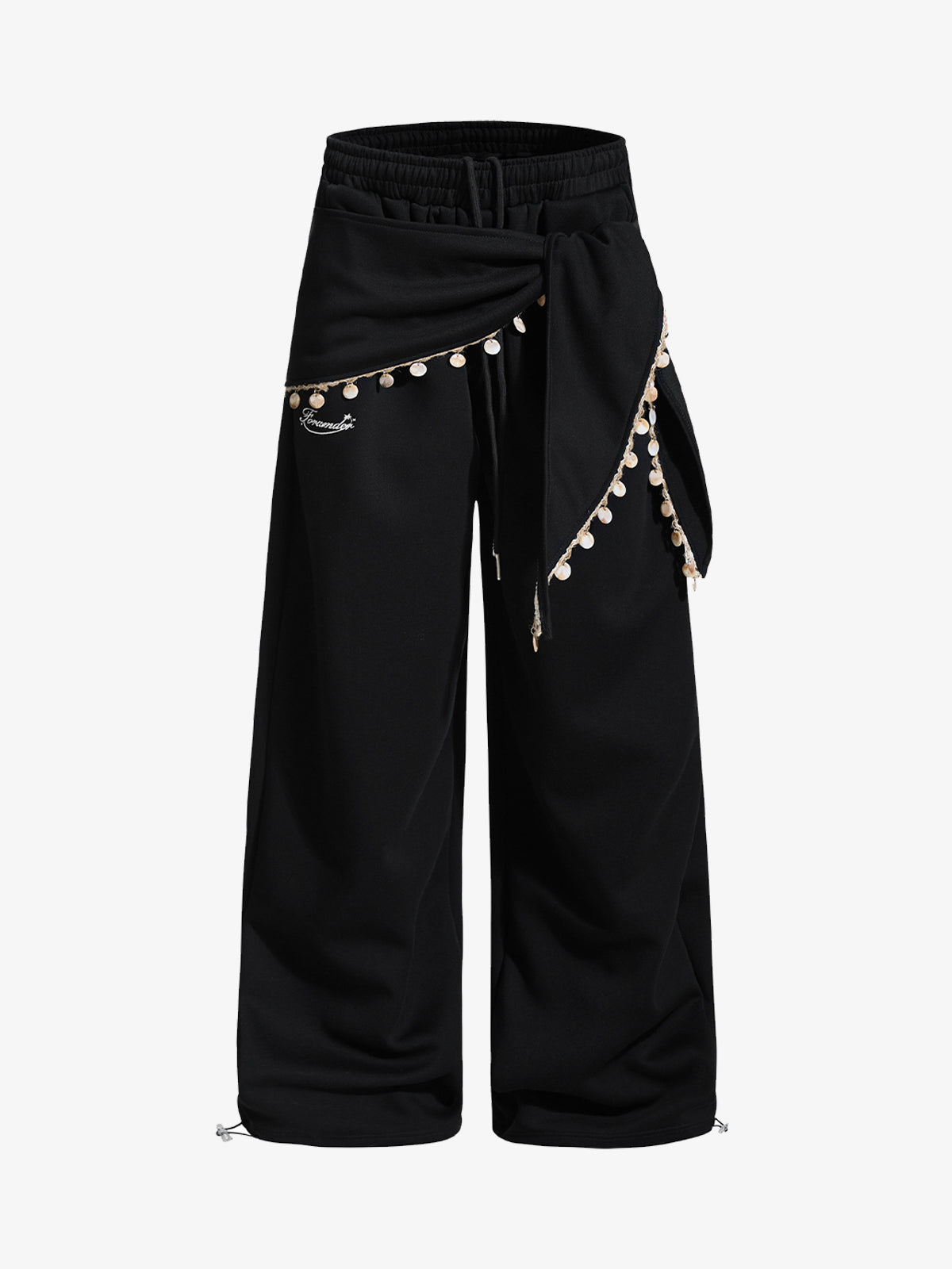 Stylish Wide-Leg Pants with Unique Waist Detailing for Women 