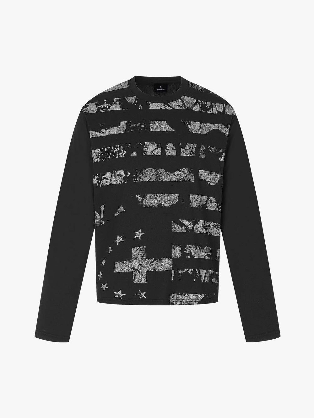 Paint Splatter Striped Long Sleeve Tee