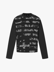 Paint Splatter Striped Long Sleeve Tee