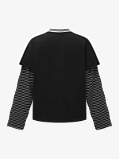 Stylish Layered T-Shirt with Bold Graphic Design for Casual Wear 