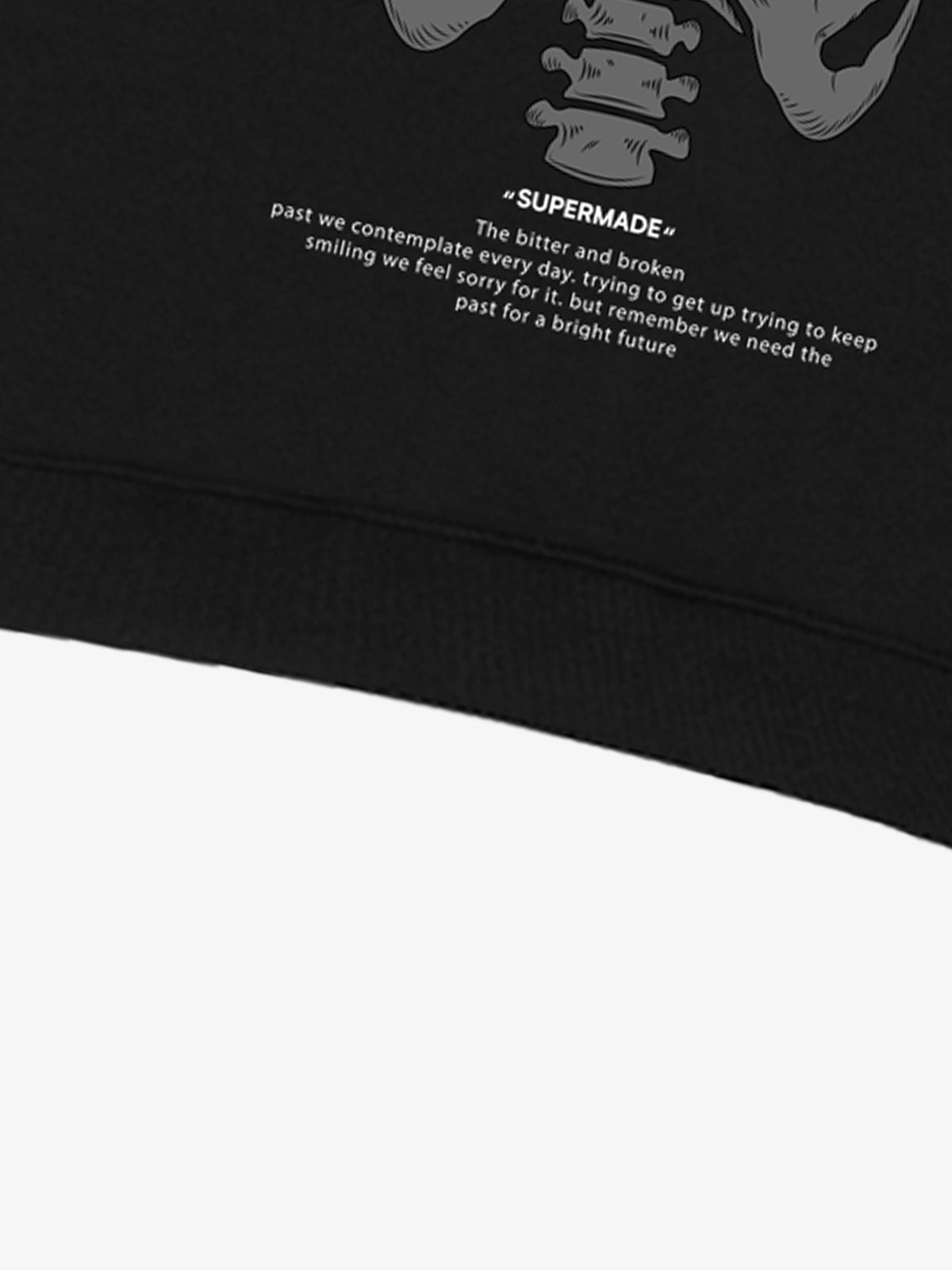 SPMD Gothic Skull Letter Print Crew Neck Sweatshirt 