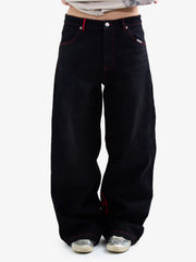 American Retro Red Maple Leaf Heavy-duty Jeans