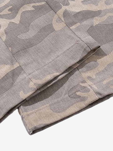 Contrast Waist Camo Cargo Pants 