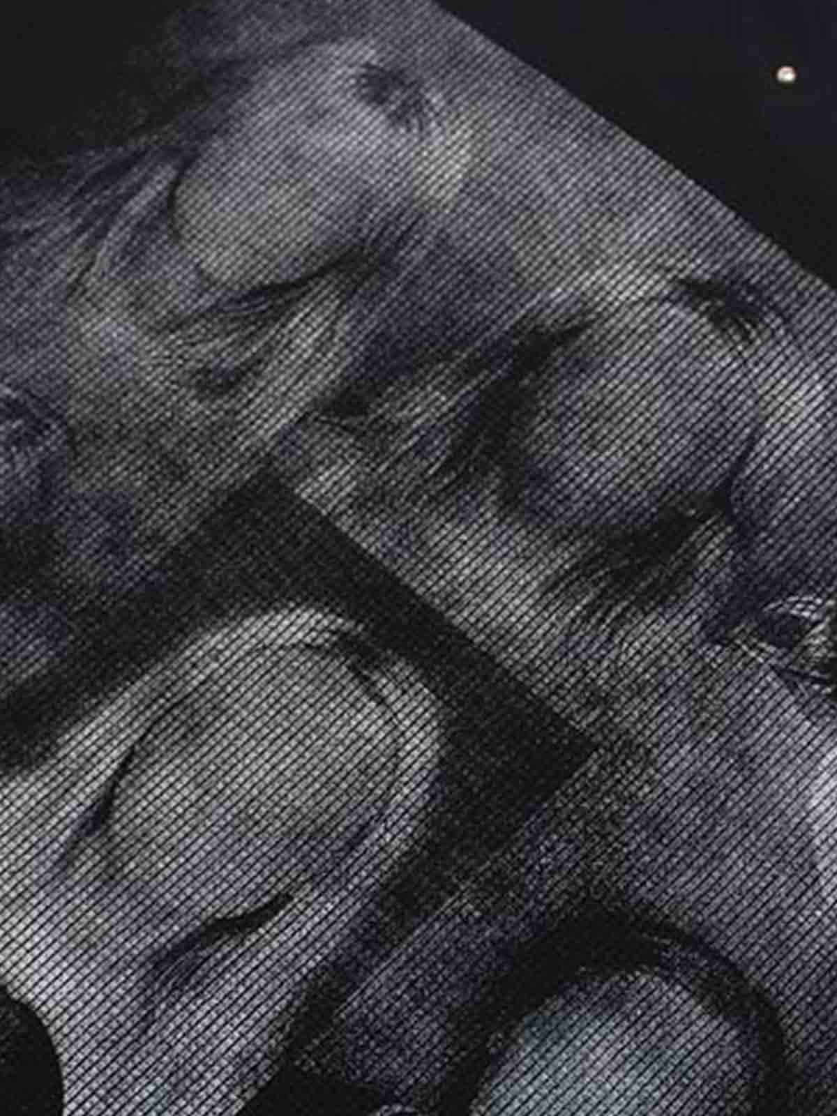 Faceless Portrait Waffle Knit T-Shirt 