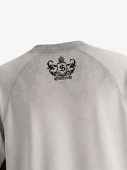 Faux Suede Panel Graphic T-Shirt 
