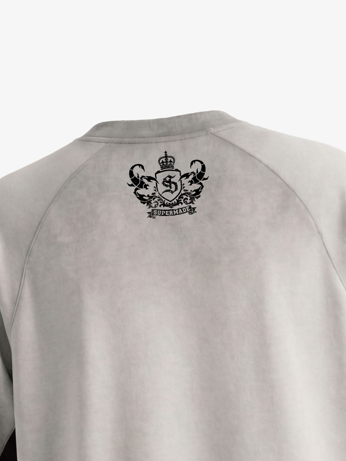 Faux Suede Panel Graphic T-Shirt