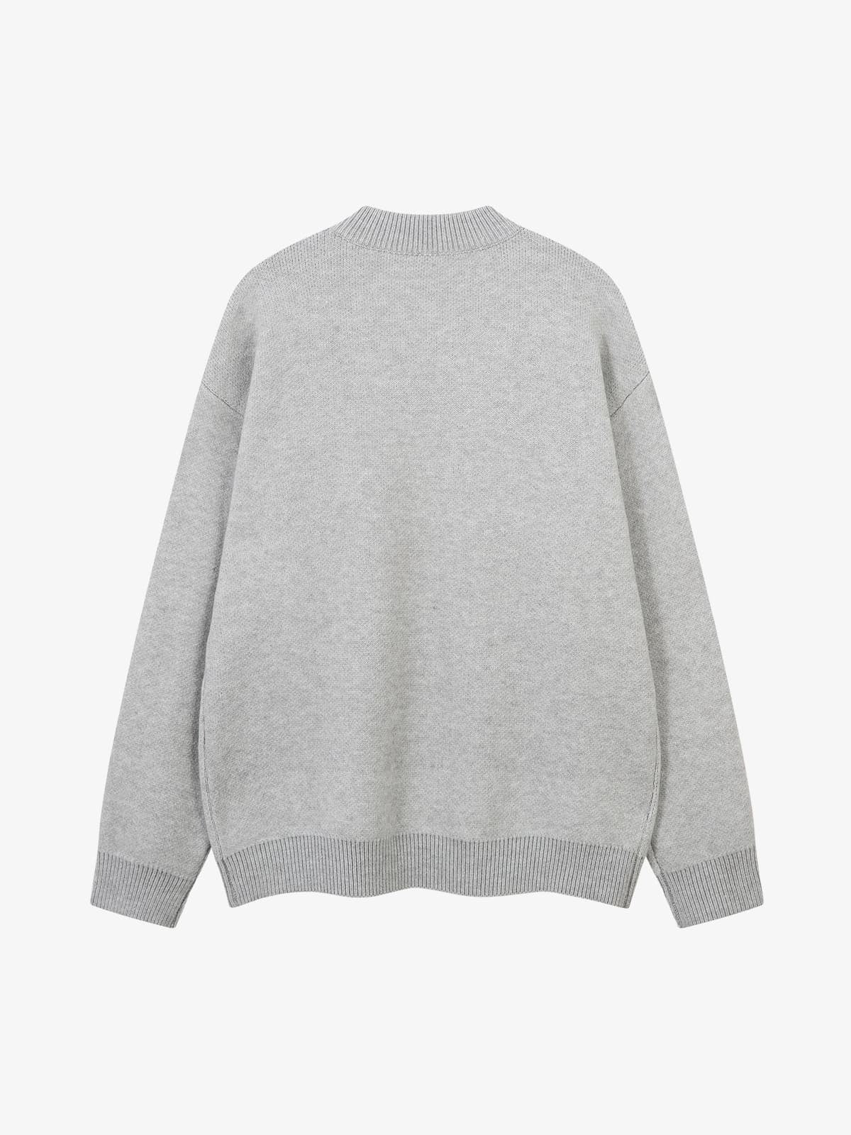 Fuzzy Letter Detail Sweater for Cozy Elegance 