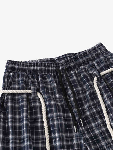 Plaid Patchwork Pants