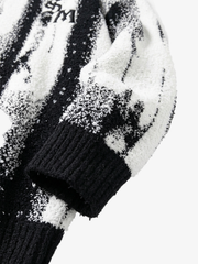 Abstract Portrait Graphic Jacquard Knit Sweater