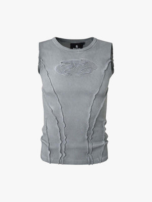 Exposed Seams Washed Knit Vest