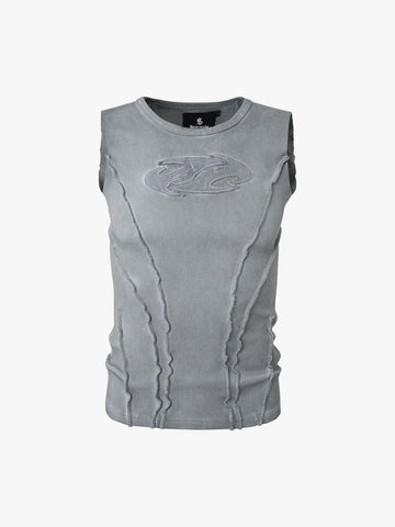 Exposed Seams Washed Knit Vest