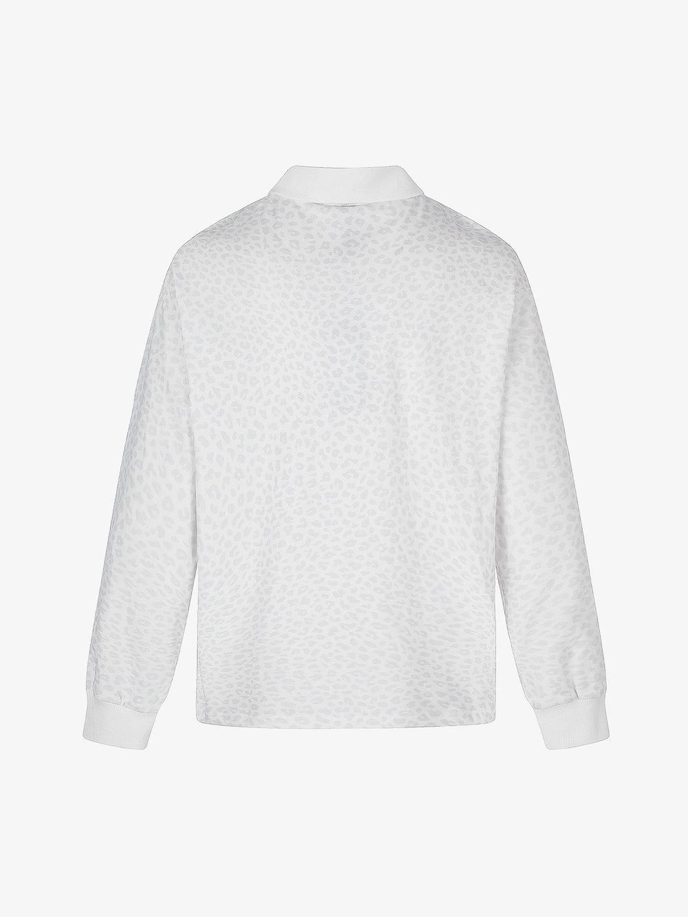 Leopard Graphic Chinese Knot-Button Long Sleeve Polo