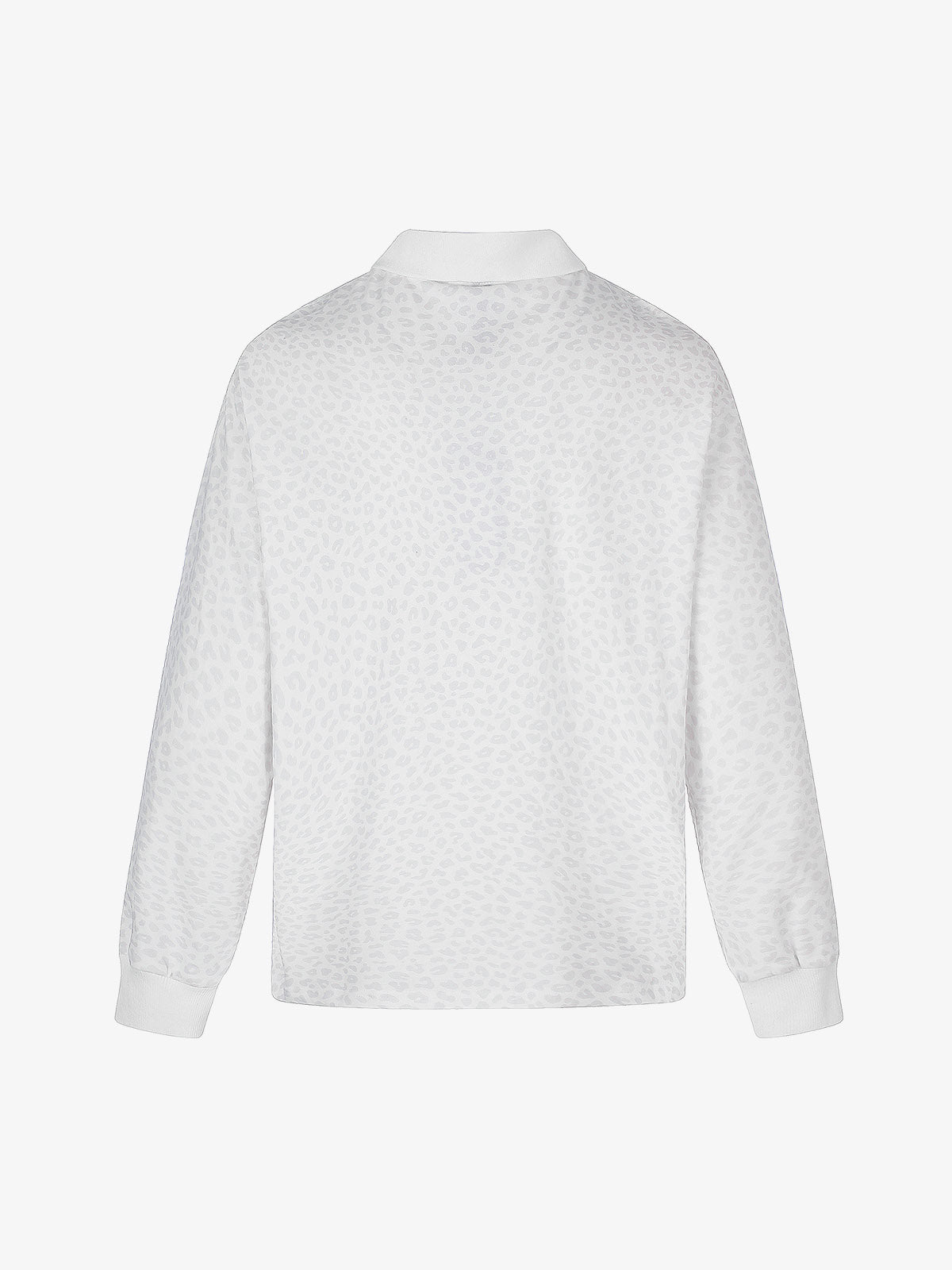Leopard Graphic Chinese Knot-Button Long Sleeve Polo