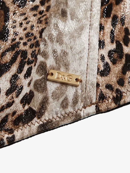 Leopard Fur Trim Fishbone Cami Top