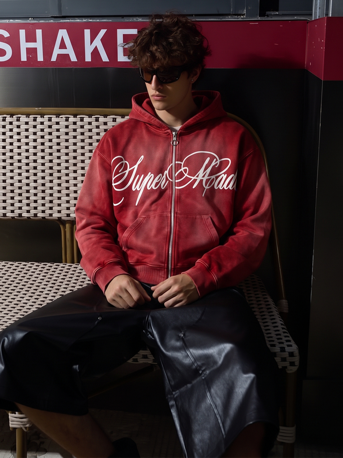 Washed Distressed Graphic Sweat Set