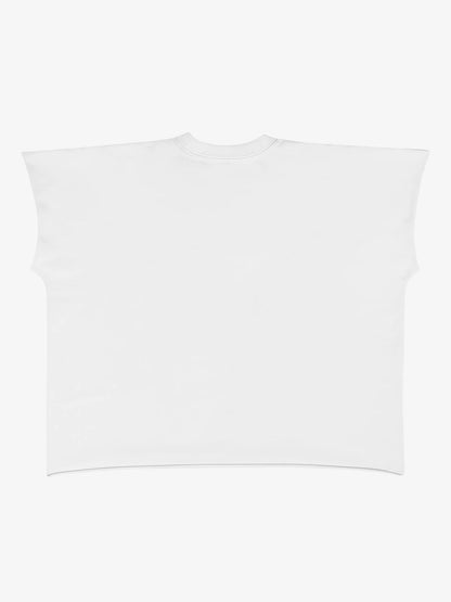 Gothic Text Graphic Cut-Off Sleeveless T-Shirt 