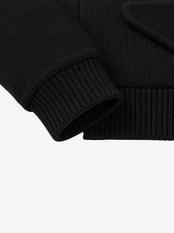 Scorpion Embroidered Padded Cropped Zip Sweater