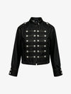 Veste en jean militaire vintage à boutons argentés