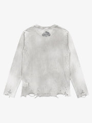 Medieval Helmet Graphic Distressed Long Sleeve Tee