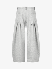 Double-Button Wide-Leg Sweatpants