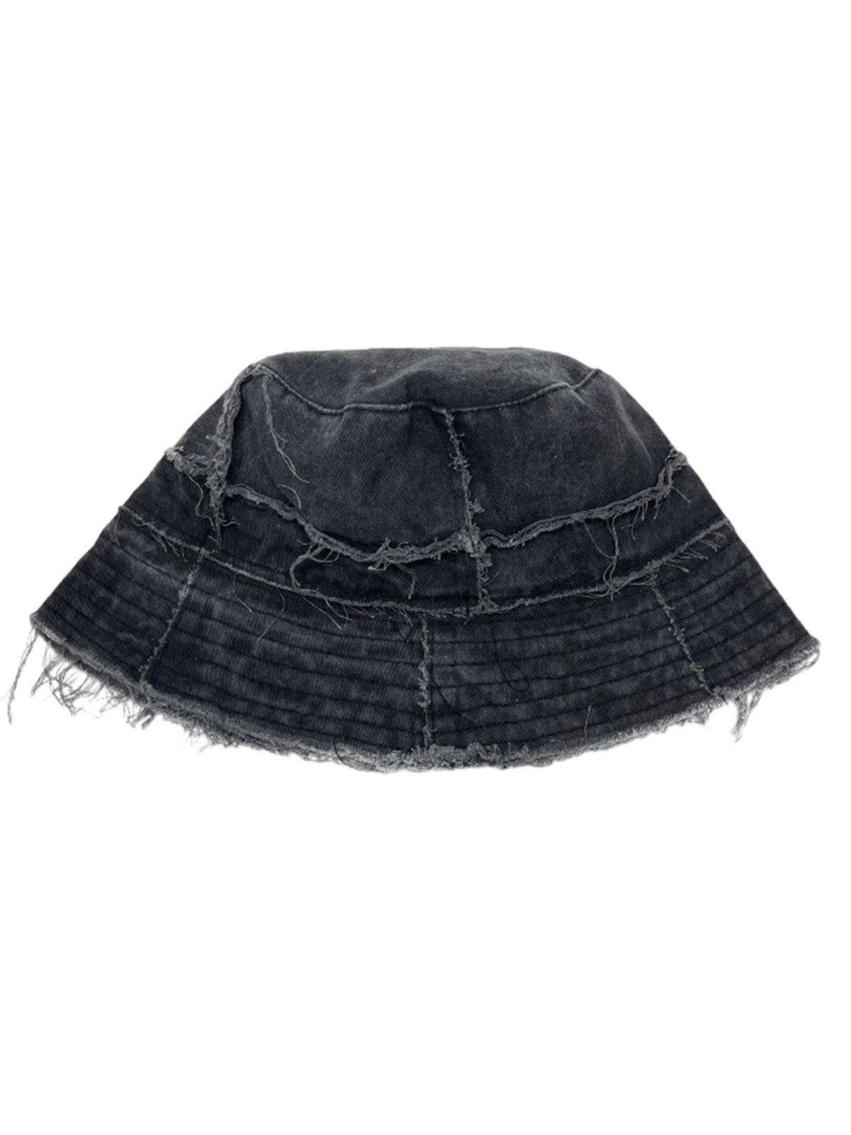 Distressed Denim Raw Edge Destroyed Bucket Hat