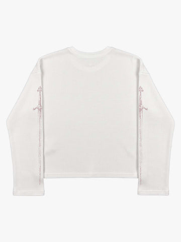 Fangs Graphic Waffle Boxy Long Sleeve Top