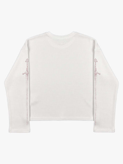 Fangs Graphic Waffle Boxy Long Sleeve Top