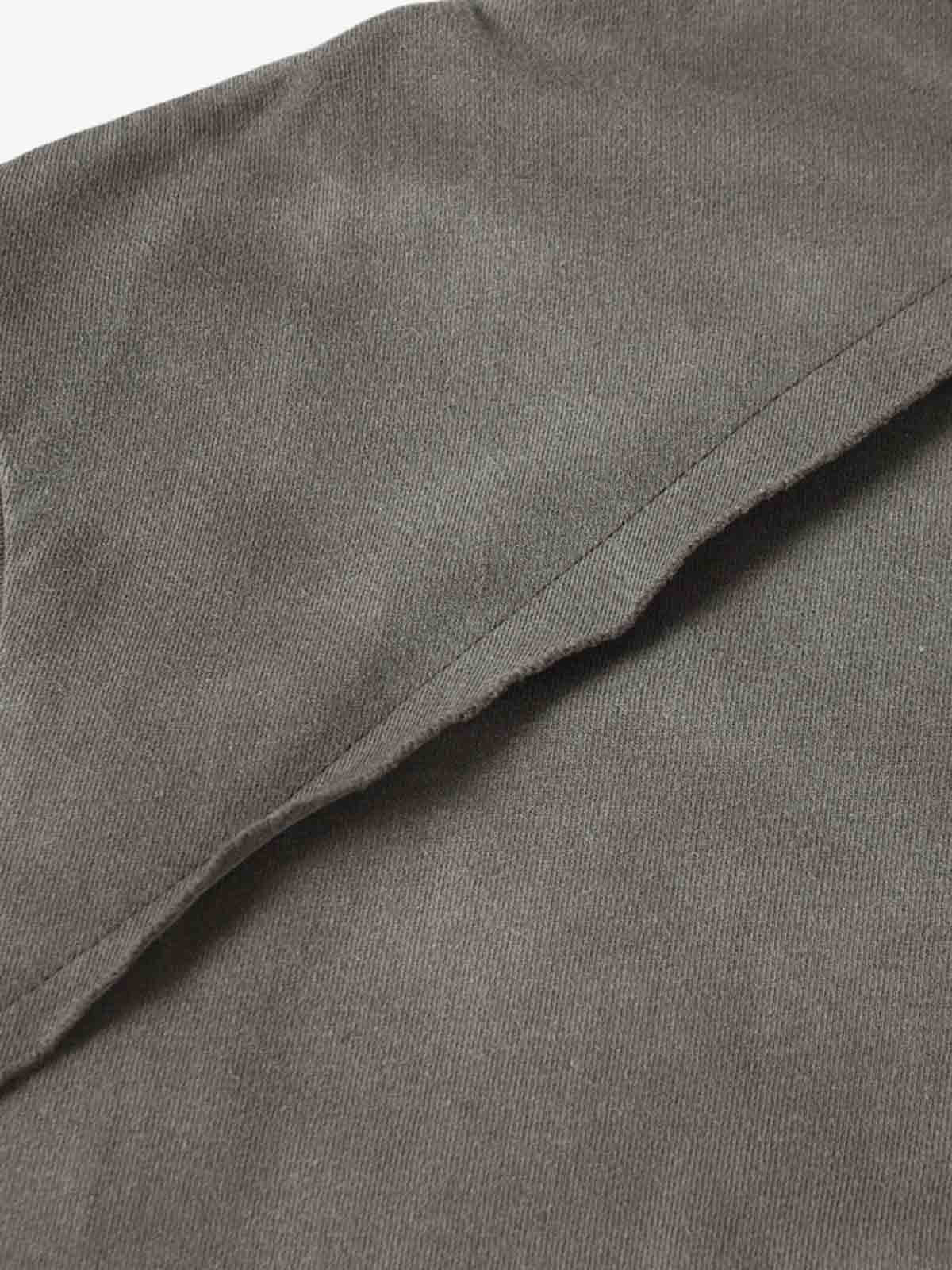 Faux Suede Oversized Short Sleeve T-Shirt with Ribbed Trim and Panel Design 