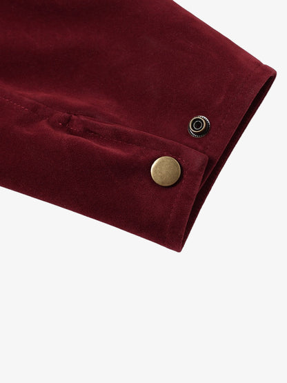 Distressed Graphic Patchwork Suede Work Jacket