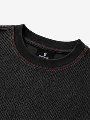 Gear Graphic Color Block Washed Waffle Long Sleeve Tee