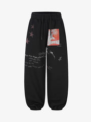 Floral Graffiti Graphic Sweatpants