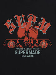 thesupermade-Cotton Basketball Graphic T-Shirt with "Practice Is A Silent Rivalry" Print and Oversized Fit 