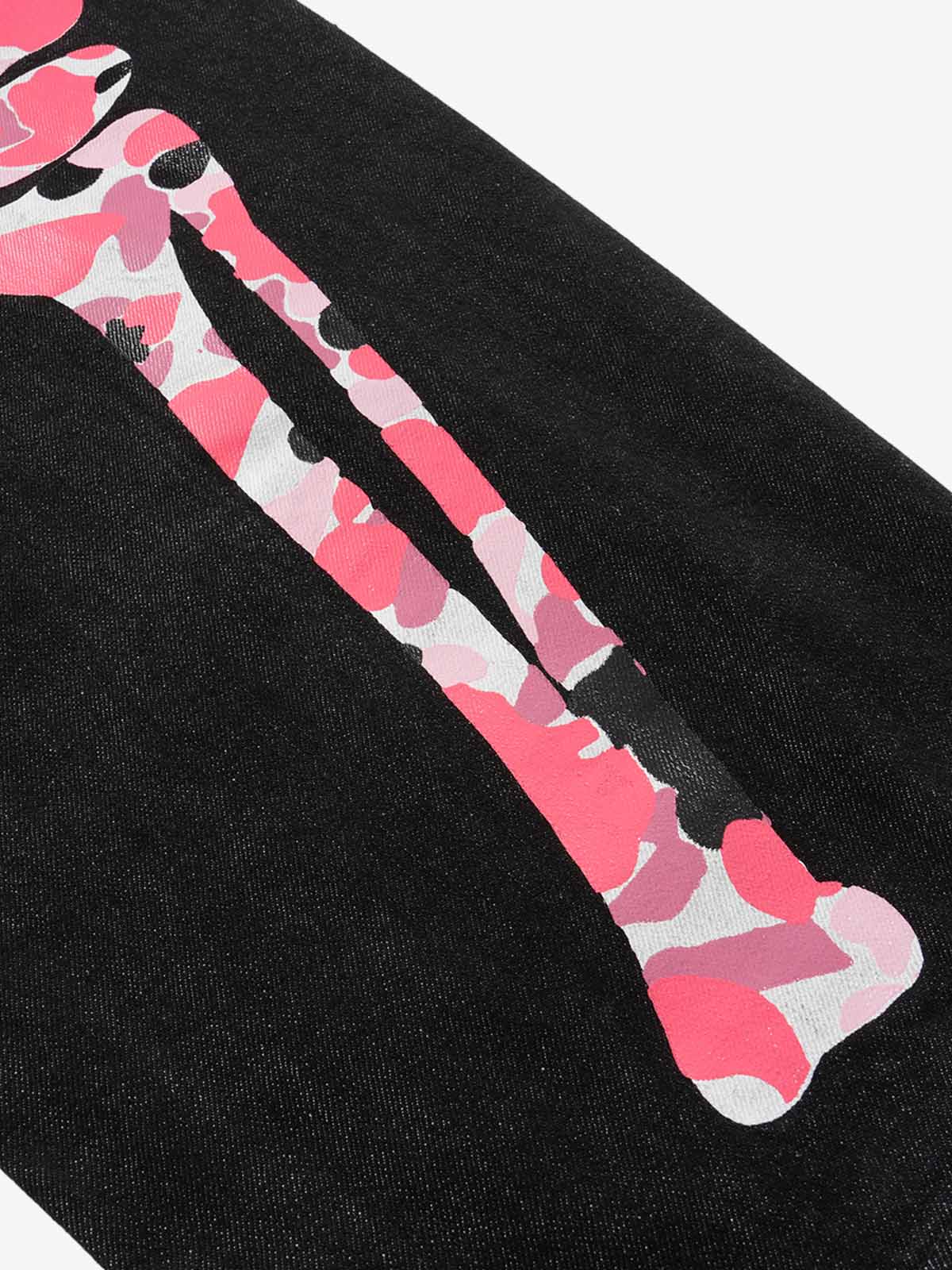 Camo Skeleton Print Baggy Jeans