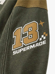 Letter Print Scorpion Terry Embroidered Hoodie & Sweatpants Set