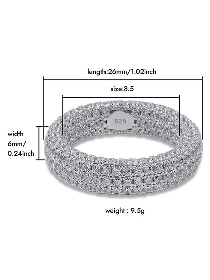 925 Sterling Silver Zircon Ring 