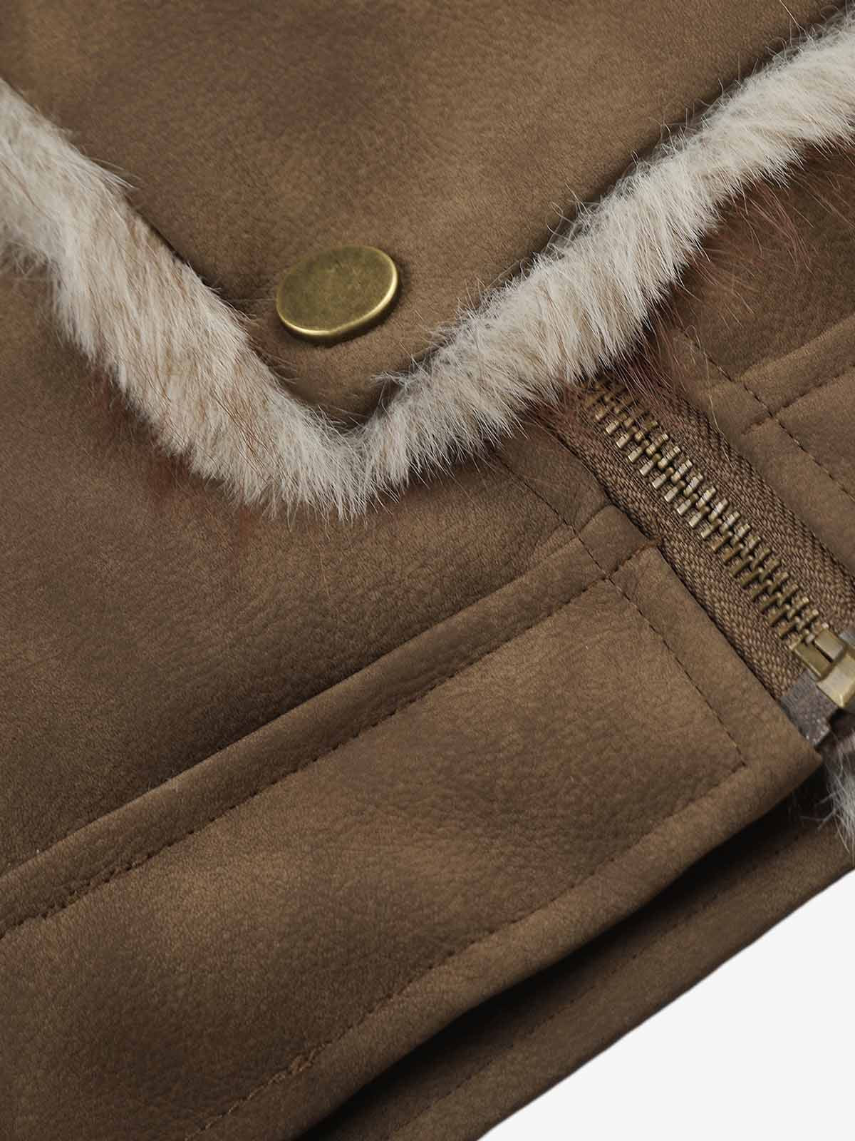 フロントアシンメトリー スタンドカラー PUレザー パデッドコート